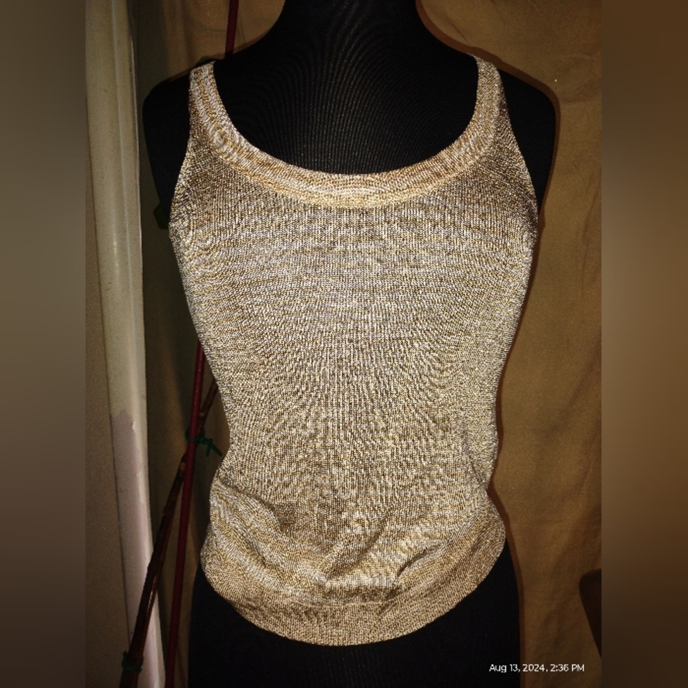 BNWT Missoni Gold Lurex Tank Top Size 40 Small